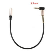 Jesscasday 24cm 90 Degree Single Elbow 3.5mm Audio Extension Cable For PC Speaker Headsets