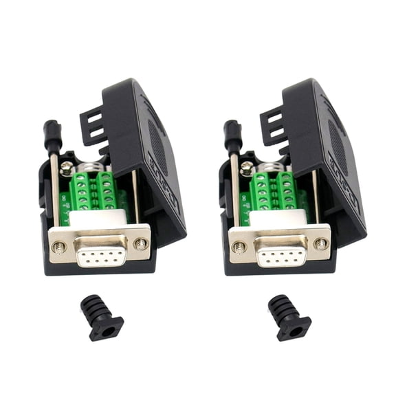 Jesscasday 2Piece DB9pin Terminal Block Adapter DB9pin Serial Adapters for RS485 RS422 Connection Solderless Set