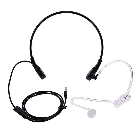 Jesscasday 3.5mm Throat MIC Headset Covert Acoustic Tube FBI Earphone for phone Android