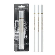 Jesscasday 3 Pieces Professional White Charcoal Pencils Set Art Drawing Pencils