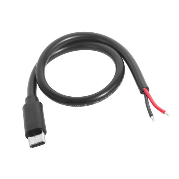 Jesscasday 30cm Length 2P DIY Type C Connector Cable Pigtail Wire Connection Cord Line Secure Charging for Mobile Devices