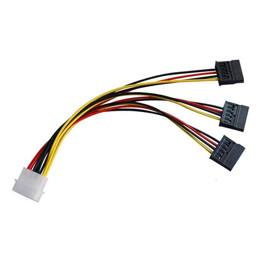 Jesscasday 4Pin IDE to SATA Power Conversion Line 1 to 3 Hard Disk Extension Y-Cable Power Adapter Cord