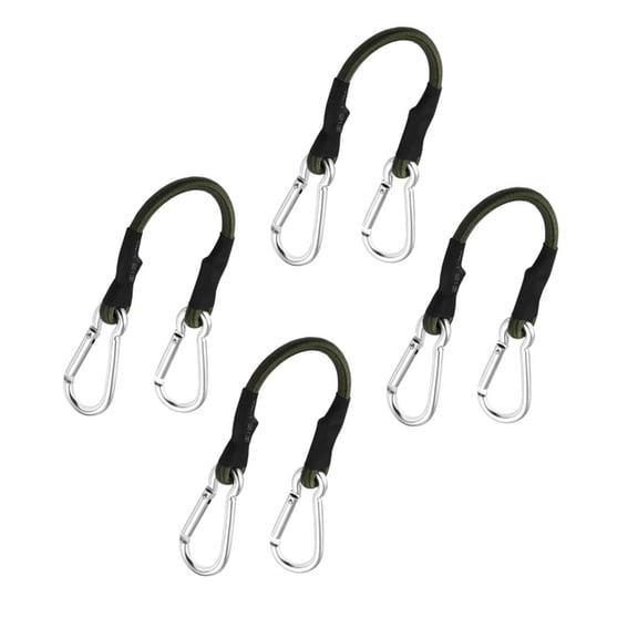 Jesscasday 4pcs Heavy Type Elastics Bungees Cord With Regulable Climbing Carabiner Clip for Outdoor Camping Hiking Gear Securing