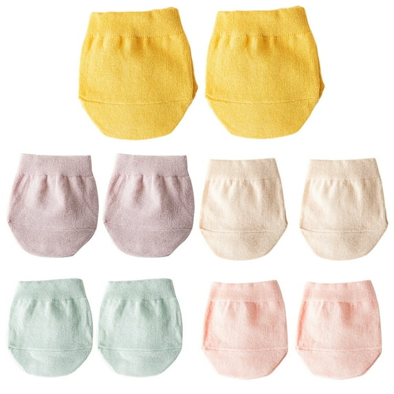 Jesscasday 5 Pairs Women Summer Toe Topper Liner Half Socks Solid Candy Color Seamless Non-Skid High Heels Invisible Forefoot Cover