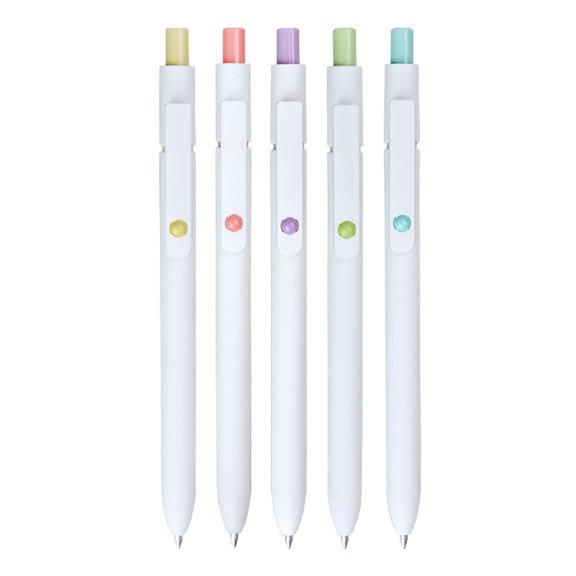 Jesscasday 5Pcs Refillable Gel Pens Retractable Gel Pen Non-Slip Grip Refillable for Office