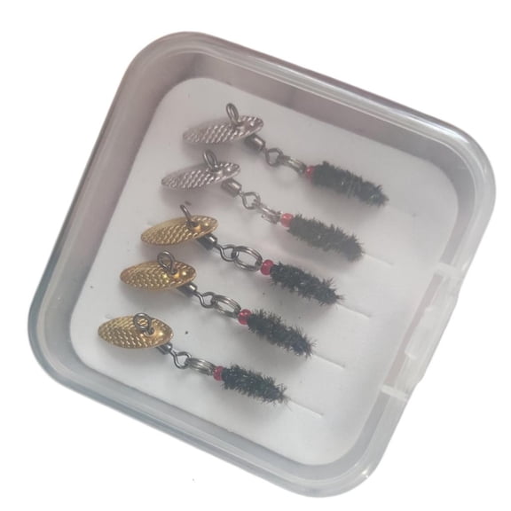 Jesscasday 5Pcs Sequins Fishing Artificial Baits Fly Fishing Swimbait Rotating Sequins Lures