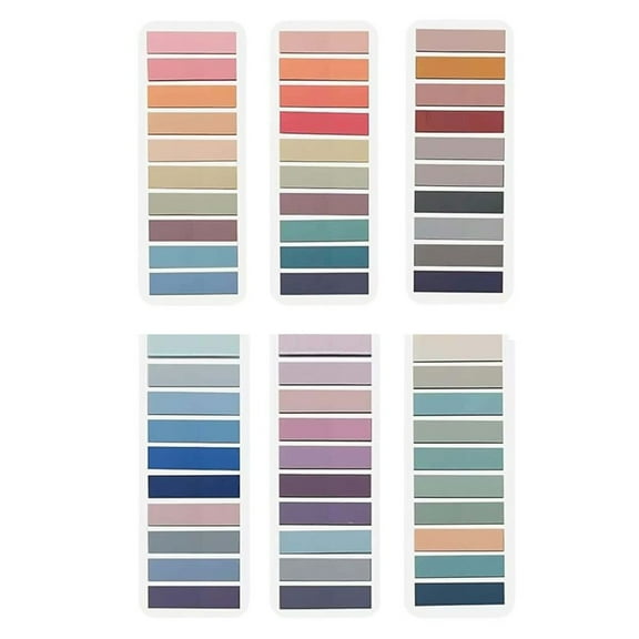Jesscasday 6 Pcs Coloured Index Tabs Aesthetic Stickier Note Simple Memos Pad for School