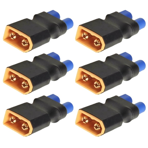 Jesscasday 6Pcs XT60 to EC5 Connectors Adapters Alloy Material Secure Connection for Drones Toys