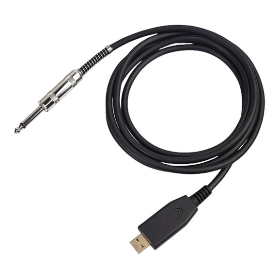 Jesscasday 6mm USB to 6.35mm Instrument Cable Line Gold Plated Connectors For PC Recording
