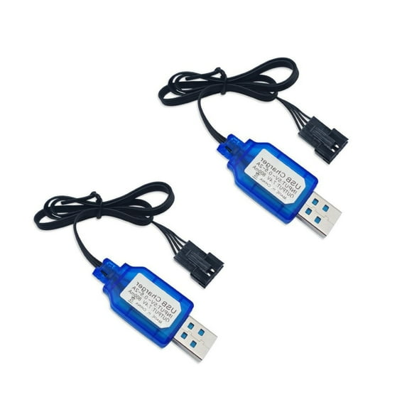 Jesscasday 7.4V Battery USB Charger Cable with SM2.0 3P 4P XH 3P Connectors for Race Car Vehicles Toy Charging Cord