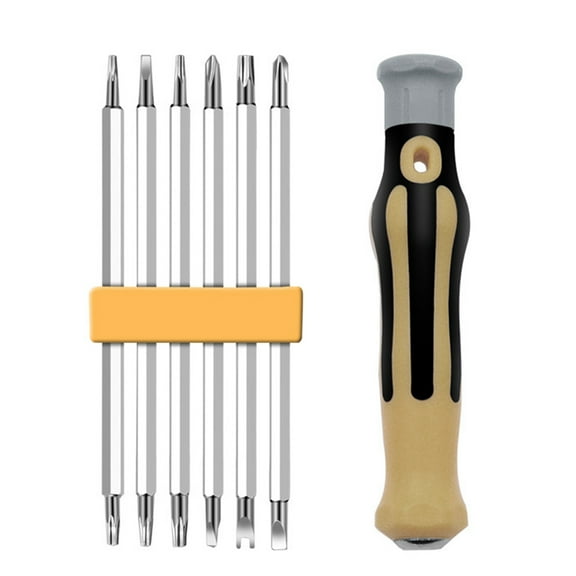 Jesscasday Screwdriver Bit Set with Handle Magnetic Double Heads Screw Driver Kit Repair