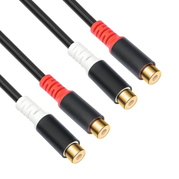 Jesscasday 80cm 2RCA Female Sound Cable with Gold Plateds Connectors for Sound Player