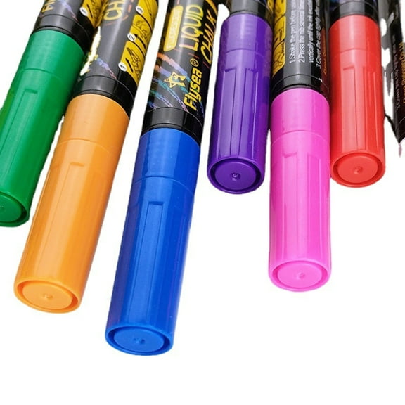 Jesscasday 8Pcs Erasable Liquid Chalks Fluorescent Window Glass Paint Pen Whiteboard Marker