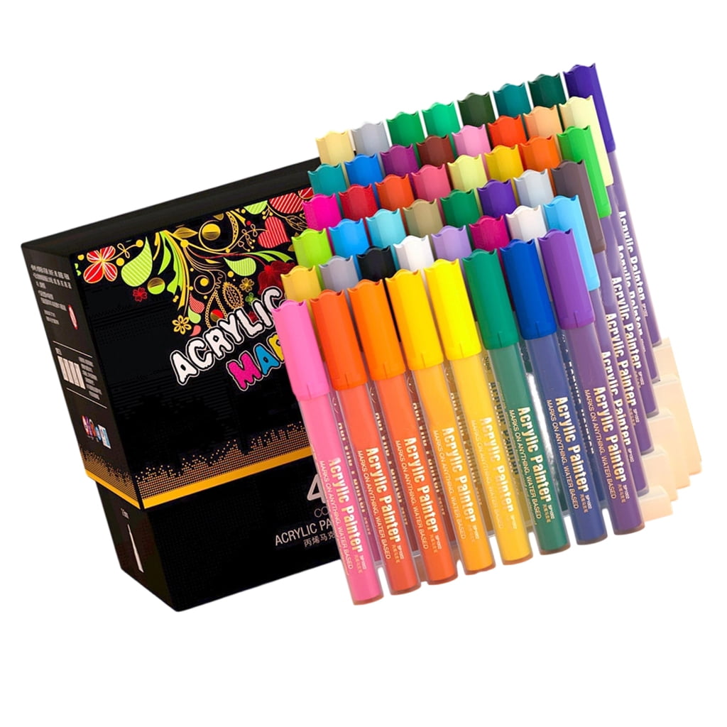 Jesscasday Acrylic Paint Pen Water Resistant Acrylic Marker for Ceramic Fabric Glass Paper