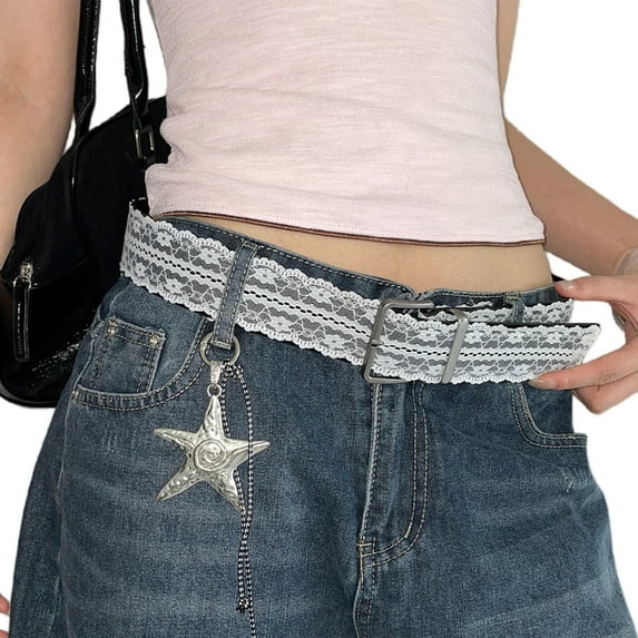 Jesscasday Adjustable Stretch Lace Waistband Belt for Maternity Wear Soft Elastic PU Material