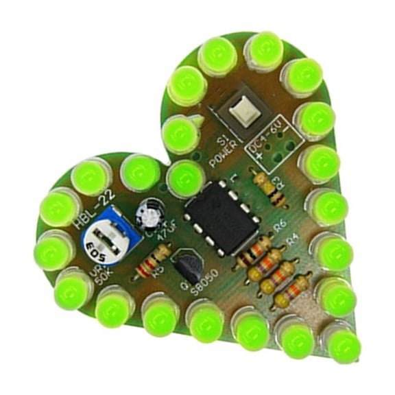 Jesscasday Analog Circuit Kit Heart Shape LED No Programming Required DIY Breathing Light