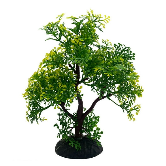 Jesscasday Aquarium Plants Plastic Artificial Small Trees Realistic Water Plants Ornaments Fish for Tank Decorations 6 Inch Tall