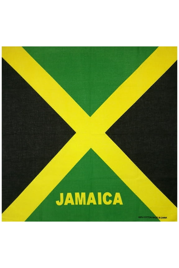 Bandana Square Scarf Jamaica Flag Printed Headband Wrap Handkerchief for Unisex