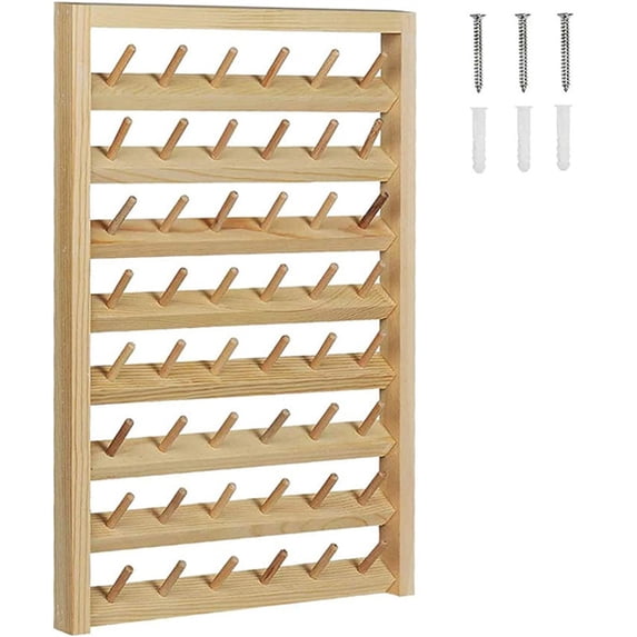 Jesscasday Braiding Rack 48 Spool Wall Mounted Thread Holder Sewing Embroidery Thread Rack