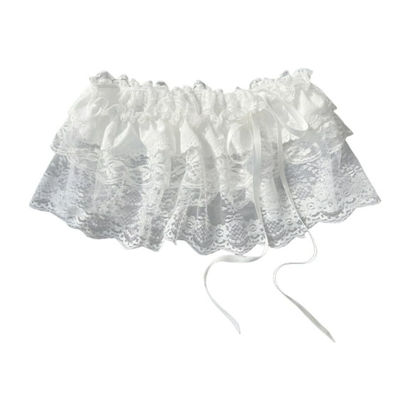 Jesscasday Breathable Polyester Layered Lace Accent Skirt Women Summer Fashion Bottom