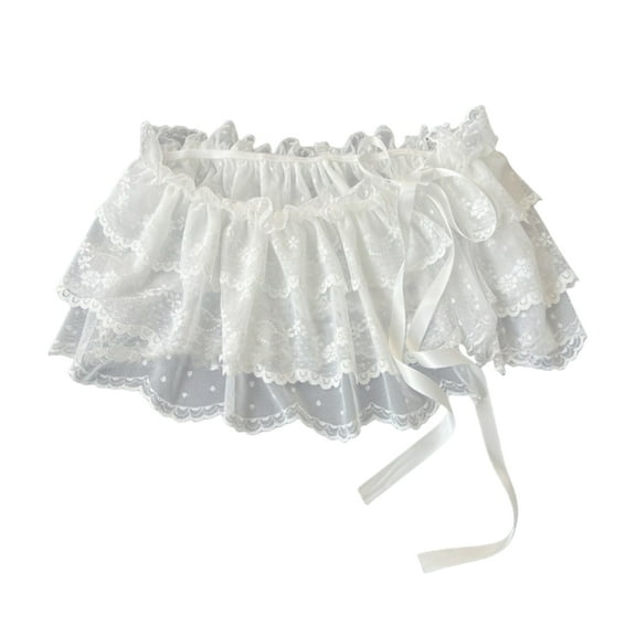 Jesscasday Breathable Polyester Layered Lace Accent Skirt Women Summer Fashion Bottom