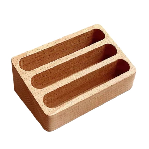 Jesscasday Business Card Holder Desktop Wood Business Card Display Stand Business Card Organizer for Desk Counters Receptions