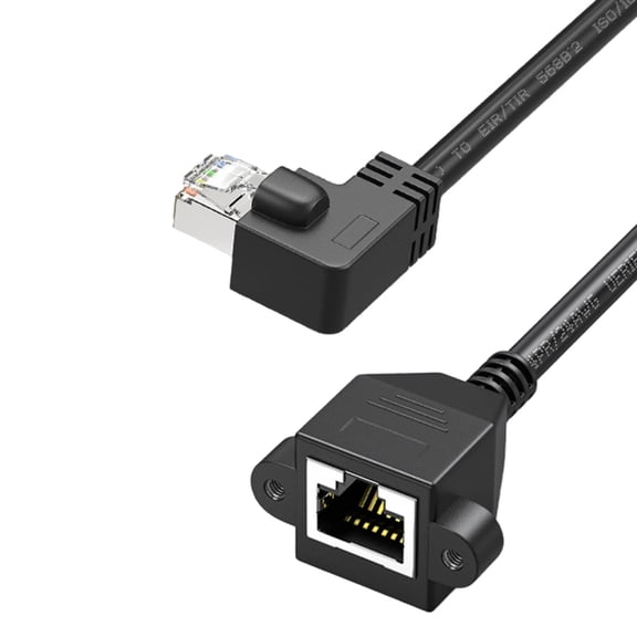 Jesscasday Cat6 RJ45 Ethernet Extension Cable Multiple Angled Shielded Adapter for Networks