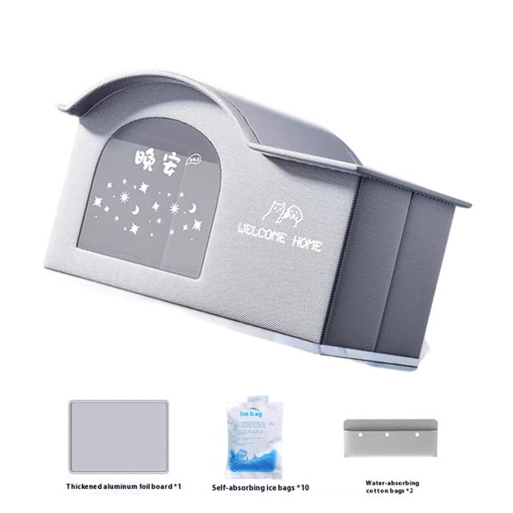 Jesscasday Cats Cooling House Waterproof Foldable Cooling Cats House Pet Cooling House Cooled Cats Shelter for Small/Medium Cats Do