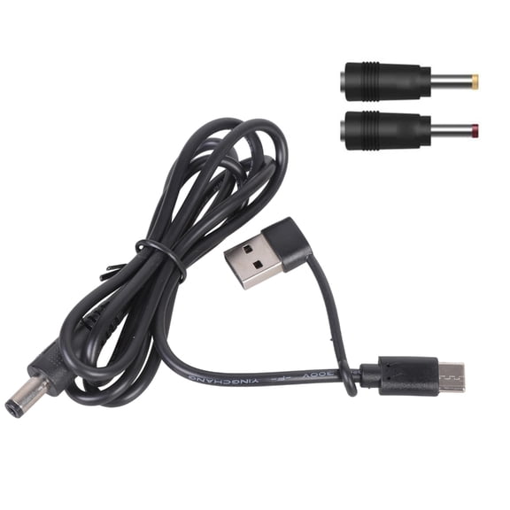 Jesscasday Charging Power Cable 12V Charging Wire Standard USB C Input with Adapter