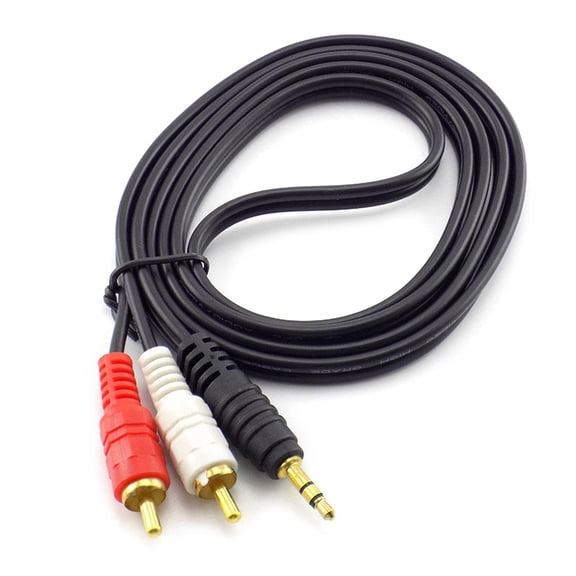 Jesscasday Computer Speaker Cable 3.5 to Double Lotus 3.5mm 1 Point 2 Audio Cable