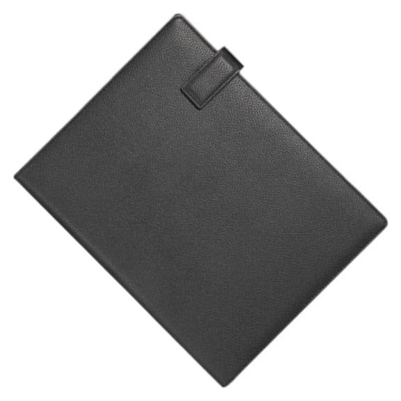 Jesscasday Conference Folder Magnetic Closure Leather Document Organiser with Writing Board Card Pocket Elastic Pen Slot 250x320mm