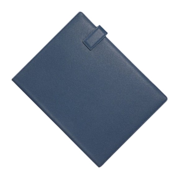 Jesscasday Conference Folder Magnetic Closure Leather Document Organiser with Writing Board Card Pocket Elastic Pen Slot 250x320mm