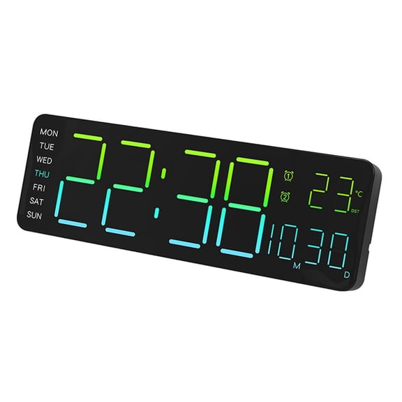 Jesscasday Contemporary Color Changing Digital Clock Auto Brightness Adjustment Room Decors