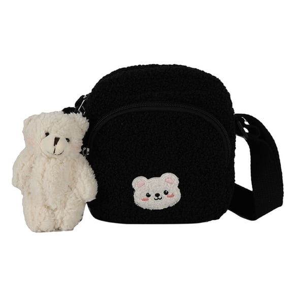 Jesscasday Cossbody Purse Cute Plush Purse Handbag for Kid Teenagers Lovely Wallet Purse