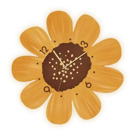 Jesscasday Creative Flower Decors Wall Clock With Builts In Light Perfect For Bedrooms Living Room Battery Operated Wall Clock