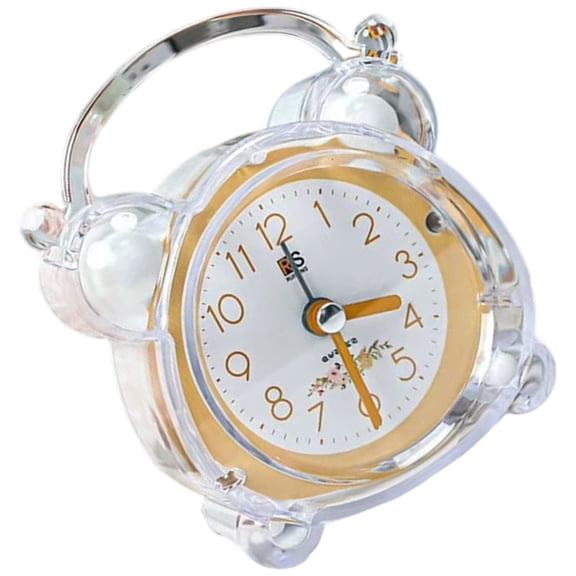 Jesscasday Cute Cartoon Alarm Clock For Children Quiet Movements LED Night Light Timepiece