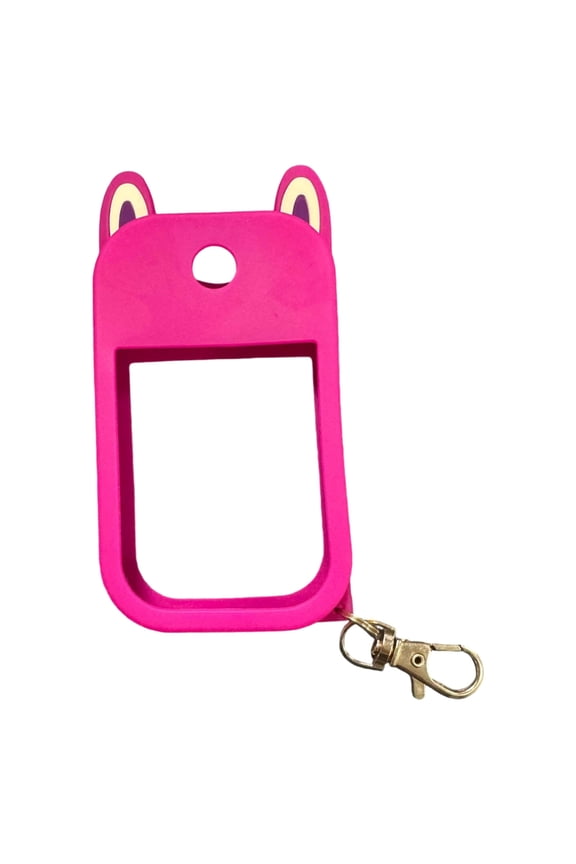 Cute Ear Design Sanitizer Container Sleeve Flexible Silicone Keychain Pendant Charm For School Office Essential