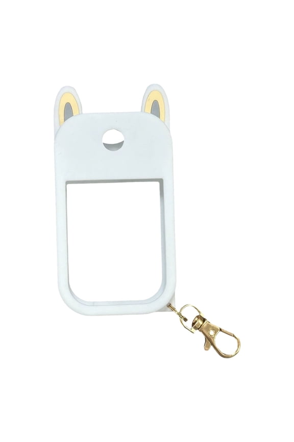 Cute Ear Design Sanitizer Container Sleeve Flexible Silicone Keychain Pendant Charm For School Office Essential