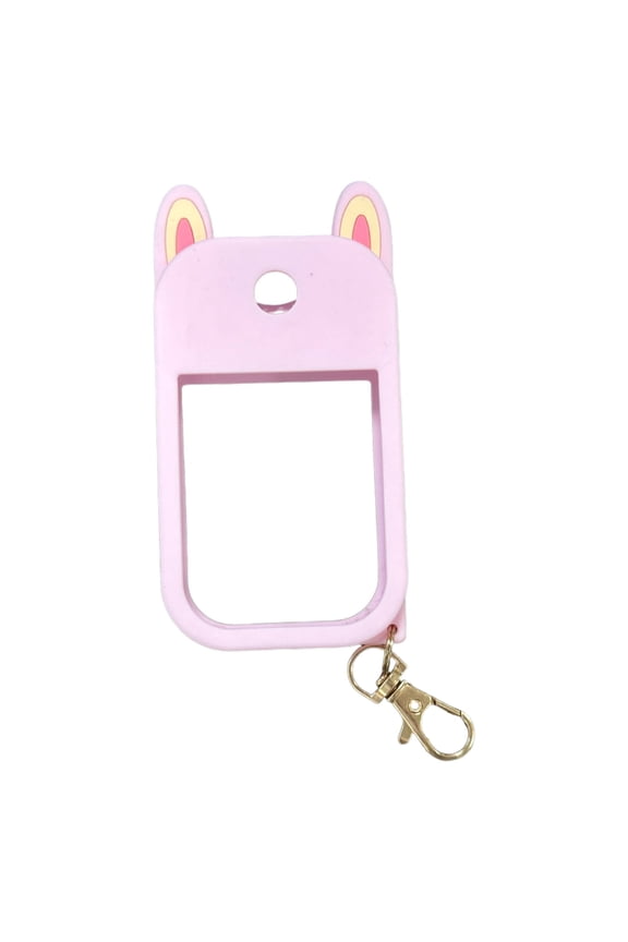 Cute Ear Design Sanitizer Container Sleeve Flexible Silicone Keychain Pendant Charm For School Office Essential