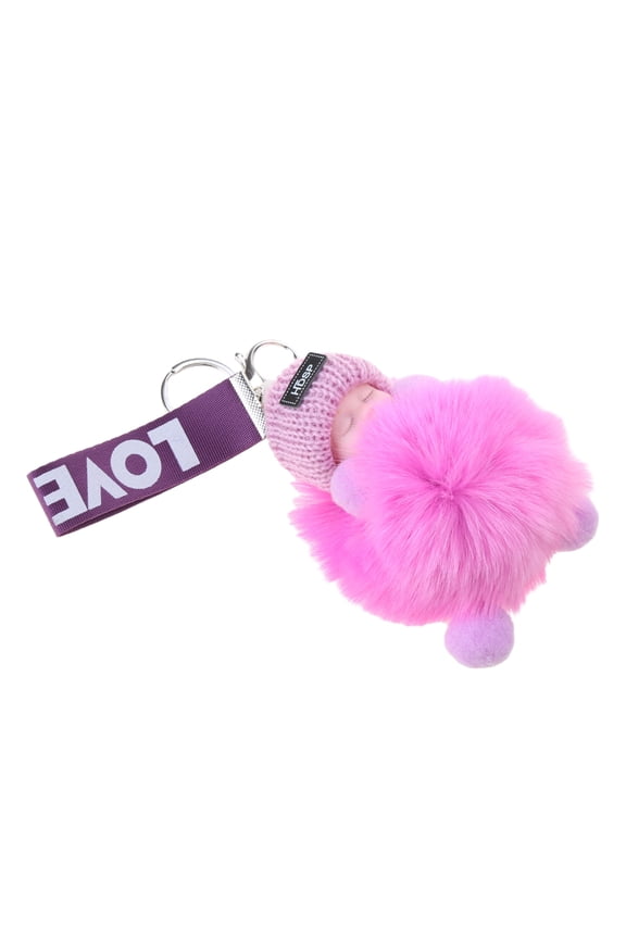 Sleeping Baby Keychain Soft Fur Small Cute Decorations Charm Accessories Keyring Decorative Toy for Backpack Purse