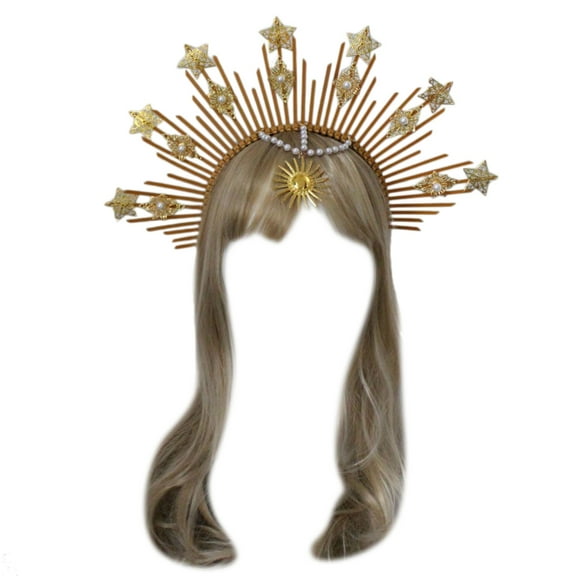 Jesscasday DIY Headband Princess Headpieces Pageant Prom Party Props Halo Vintage Tiaras Hair Hoop for Goddess Women