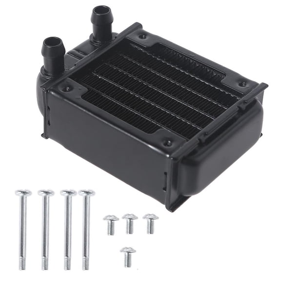 Jesscasday DIY Liquid Cooling System High-Density Fins 6-Row Tubes Aluminum Radiator for Computer Water Cooling System 60mm/2.36in