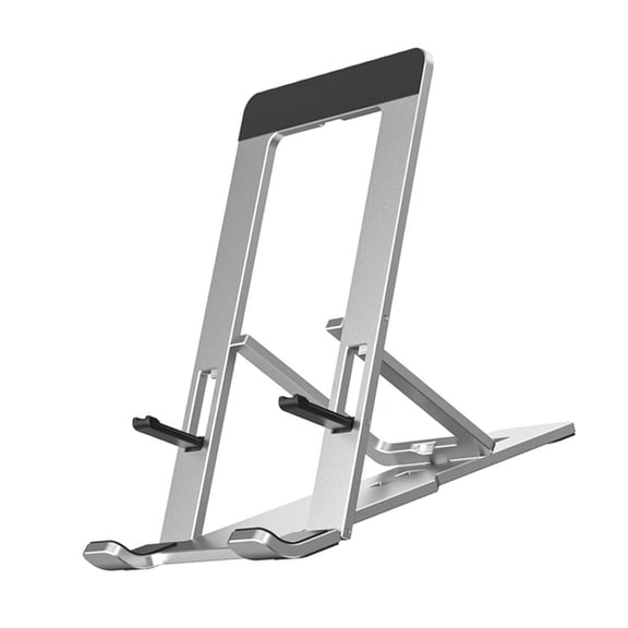 Jesscasday Desktop Tablet Holder Foldable Aluminum Frame Slipproof Padding Secure Placement