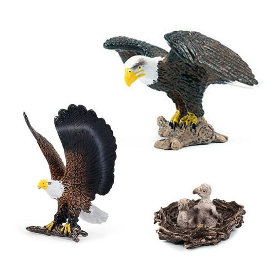 Jesscasday Detailed Bald Eagle with Baby Model Figure Perfect for Educational Display Realistic Miniatures Educational Toy Figurine