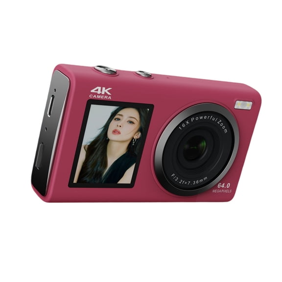 Jesscasday Double Screen 4K 80MP Digital Camera Auto Focuses System 30% Extended Battery Lifes for Travel School Activity