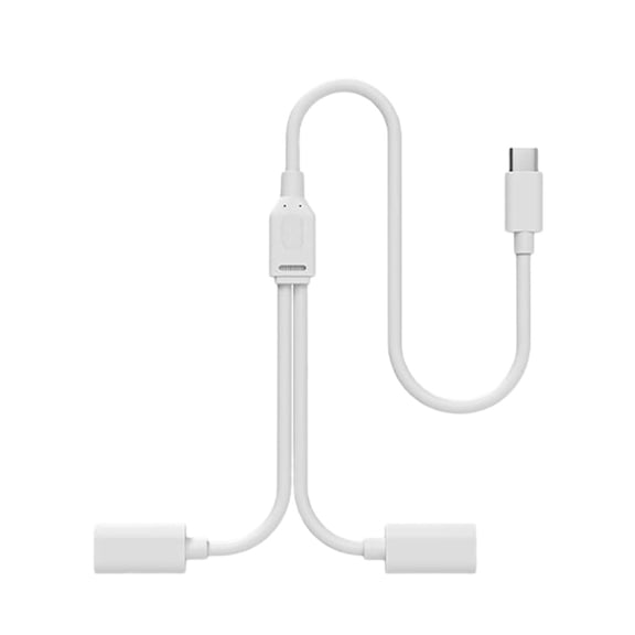 Jesscasday Double Solar Panel Charging Cord Type C Splitter Support OTG 480Mbps Data Transmission For Outdoor Security Camera Setups