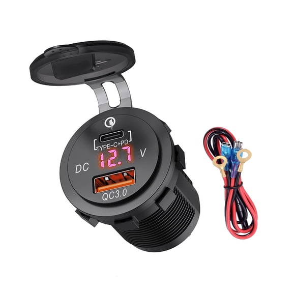 Jesscasday Double USB PD Rapid Charger Automotive Grade Voltages Monitor Car Charger