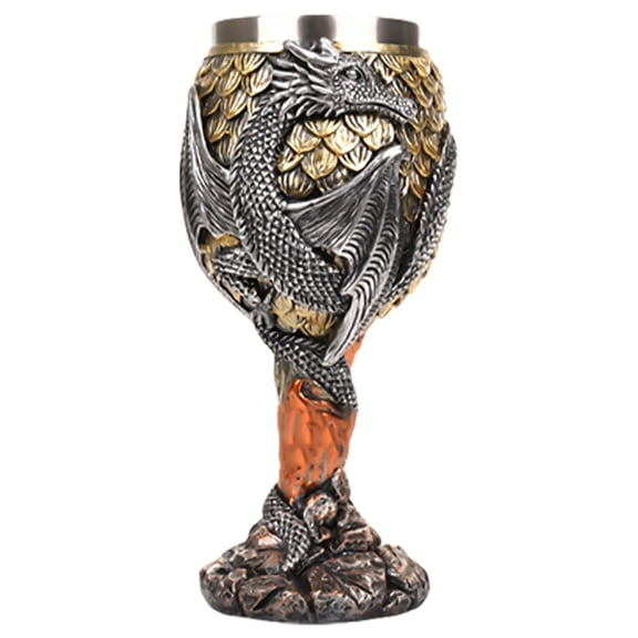 Jesscasday Dragon Wine Glass Goblet,Resin High Stem Wine Drinking Cup Drinkware