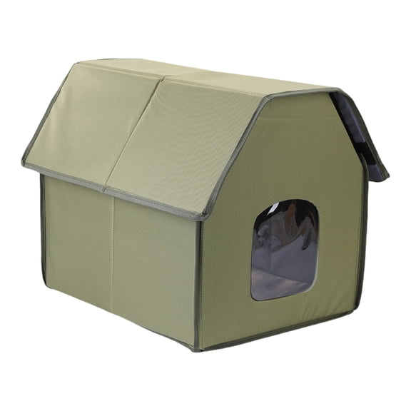 Jesscasday Easy Assembly Outdoor Stray Animal Shelter With Warm Insulated House Foldable