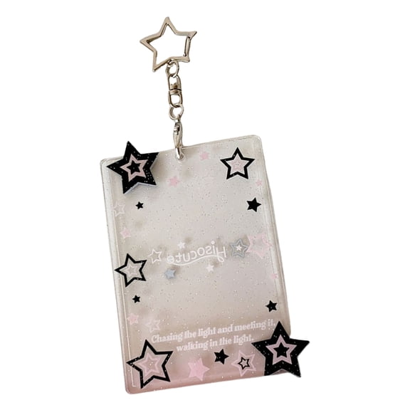 Jesscasday Elegant Star Card Holder Keychain For Kpop Fans Portable Idol Photo Card Organizer With Sturdy Acrylic Designs